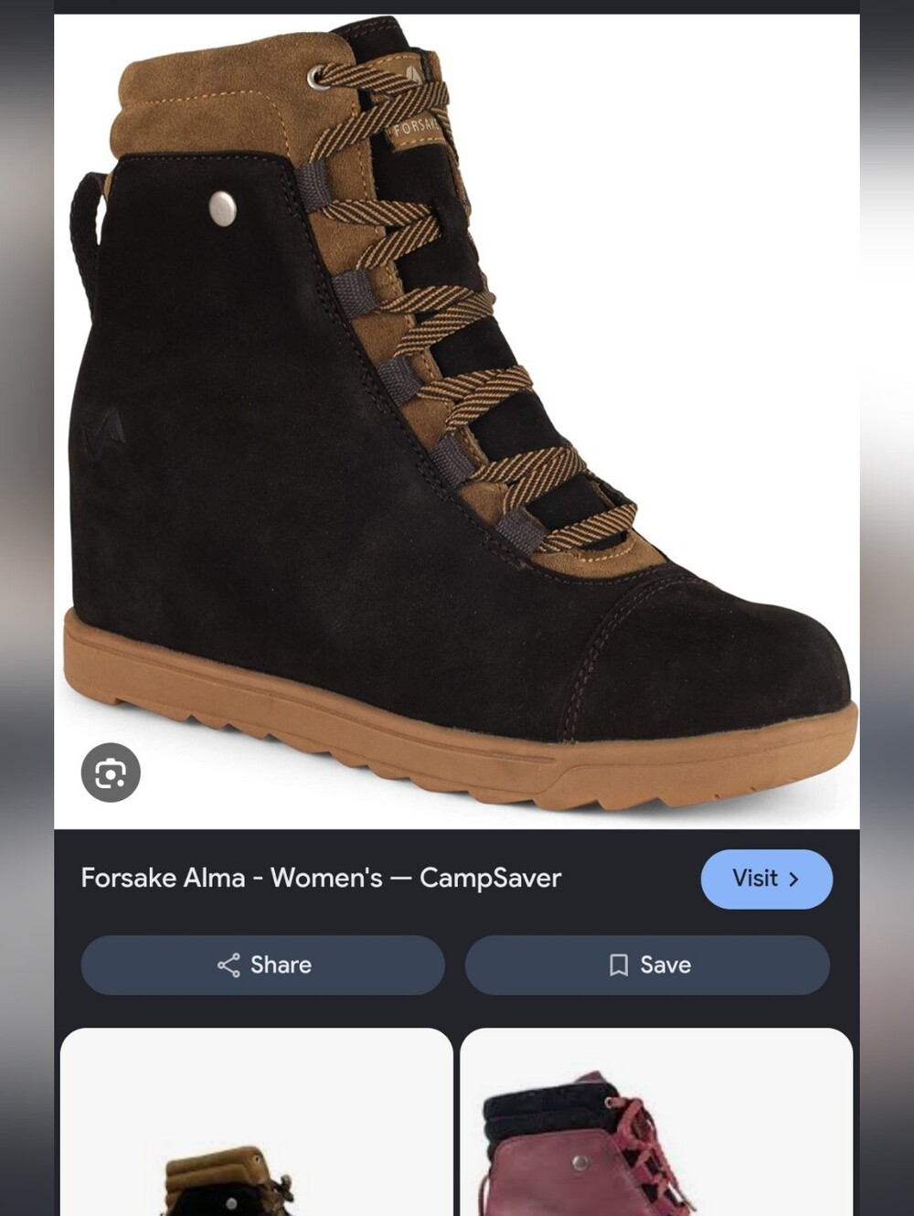 NWOT Sz 9 Forsake "Alma" Leather Wedge Booties In Chestnut And Black